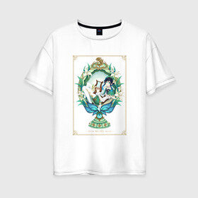 Женская футболка хлопок Oversize с принтом Икона Венти в Белгороде, 100% хлопок | свободный крой, круглый ворот, спущенный рукав, длина до линии бедер
 | арт | архонт ветра | барбатос | бог ветра | венти | дух ветра | милый парень | рисунок