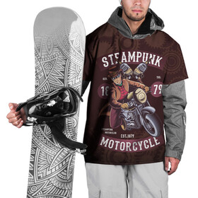 Накидка на куртку 3D с принтом Motorcycle в Белгороде, 100% полиэстер |  | steampunk | арт | графика | обои | плакат | постер | стимпанк