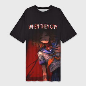 Платье-футболка 3D с принтом When they cry в Белгороде,  |  | anime | higurashi no naku koro ni | аниме | анимэ | безумие | близняшки | детектив | когда плачут цикады | майбара | маэбара | мион | рена | рика | рюгу рена | сато | сатоко | сверхъестественное | сонодзаки шион