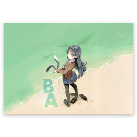 Поздравительная открытка с принтом Bunny a Girl в Белгороде, 100% бумага | плотность бумаги 280 г/м2, матовая, на обратной стороне линовка и место для марки
 | anime | aobuta | bunny | bunny girl | futaba | kaede | mai | nodoka | pfnds | rio | sakuta | shoko | аниме | анимэ | девочка зайка | зайка | каэдэ | комедия | маи | нодока | панда | рио | сакута | сёко | футаба | шоко