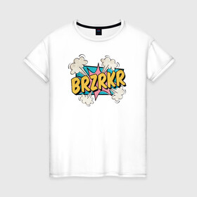 Женская футболка хлопок с принтом Brzrkr Берсерк в Белгороде, 100% хлопок | прямой крой, круглый вырез горловины, длина до линии бедер, слегка спущенное плечо | berserker | brzrkr | аниме | берсерк | киану ривз
