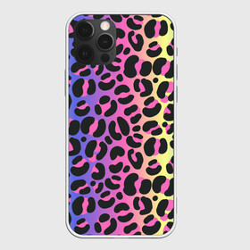 Чехол для iPhone 12 Pro с принтом Neon Leopard Pattern в Белгороде, силикон | область печати: задняя сторона чехла, без боковых панелей | africa | afrika | gradient | summer | tropical | африка | африканский узор | градиент | леопард | леопардовый узор | лето | неон | неоновое свечение | паттерт | пятна | разные цвета | саванна | тропики | тропический узор