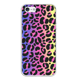 Чехол для iPhone 5/5S матовый с принтом Neon Leopard Pattern в Белгороде, Силикон | Область печати: задняя сторона чехла, без боковых панелей | Тематика изображения на принте: africa | afrika | gradient | summer | tropical | африка | африканский узор | градиент | леопард | леопардовый узор | лето | неон | неоновое свечение | паттерт | пятна | разные цвета | саванна | тропики | тропический узор