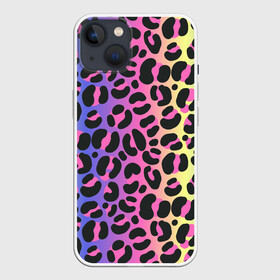 Чехол для iPhone 13 с принтом Neon Leopard Pattern в Белгороде,  |  | africa | afrika | gradient | summer | tropical | африка | африканский узор | градиент | леопард | леопардовый узор | лето | неон | неоновое свечение | паттерт | пятна | разные цвета | саванна | тропики | тропический узор