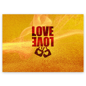 Поздравительная открытка с принтом LOVE в Белгороде, 100% бумага | плотность бумаги 280 г/м2, матовая, на обратной стороне линовка и место для марки
 | love | lovely | romantic | любовь | романтика