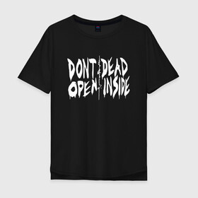 Мужская футболка хлопок Oversize с принтом DEAD INSIDE в Белгороде, 100% хлопок | свободный крой, круглый ворот, “спинка” длиннее передней части | dead inside | dont open | гуль | дед инсайт | дединсайт | дэд инсайт | дэдинсайт | интроверт | кен канеки | мертв внутри | мертвый внутри