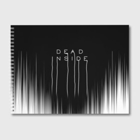Альбом для рисования с принтом DEAD INSIDE | DEATH STRANDING в Белгороде, 100% бумага
 | матовая бумага, плотность 200 мг. | dead inside | dont open | гуль | дед инсайт | дединсайт | дэд инсайт | дэдинсайт | интроверт | кен канеки | мертв внутри | мертвый внутри