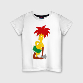 Детская футболка хлопок с принтом Сайдшоу Боб (Симпсоны) в Белгороде, 100% хлопок | круглый вырез горловины, полуприлегающий силуэт, длина до линии бедер | simpsons | злой боб симпсоны | помощник красти симпсоны | сайдшоу боб | симпсоны