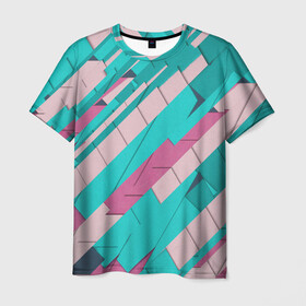 Мужская футболка 3D с принтом Геометрическая Абстракция в Белгороде, 100% полиэфир | прямой крой, круглый вырез горловины, длина до линии бедер | абстракция | геометрическая абстракция | геометрия | линии | полосы