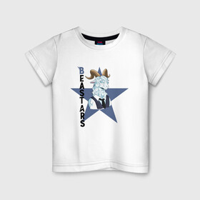 Детская футболка хлопок с принтом Пина beastars в Белгороде, 100% хлопок | круглый вырез горловины, полуприлегающий силуэт, длина до линии бедер | animals | beastars | pina | выдающиеся | звери | зверолюди | пина