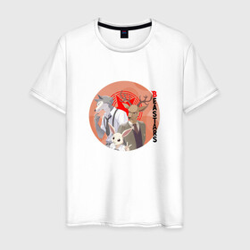 Мужская футболка хлопок с принтом BEASTARS в Белгороде, 100% хлопок | прямой крой, круглый вырез горловины, длина до линии бедер, слегка спущенное плечо. | animals | beastars | haru | legoshi | ruis | выдающиеся | звери | зверолюди | легоси | луис | хару