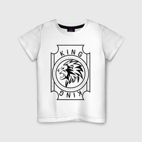 Детская футболка хлопок с принтом король леса в Белгороде, 100% хлопок | круглый вырез горловины, полуприлегающий силуэт, длина до линии бедер | lion | дикий лев | лев | черно белый лев | черное и белое