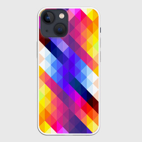 Чехол для iPhone 13 mini с принтом Пиксельная радуга в Белгороде,  |  | аннотация | квадрат | пиксели | радуга | ромб | цвета