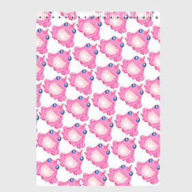 Скетчбук с принтом Сказочная розовая лягушка в Белгороде, 100% бумага
 | 48 листов, плотность листов — 100 г/м2, плотность картонной обложки — 250 г/м2. Листы скреплены сверху удобной пружинной спиралью | Тематика изображения на принте: единорог | животное | лягушка | персонаж | сказка