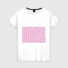 Женская футболка хлопок с принтом Сказочная розовая лягушка в Белгороде, 100% хлопок | прямой крой, круглый вырез горловины, длина до линии бедер, слегка спущенное плечо | единорог | животное | лягушка | персонаж | сказка