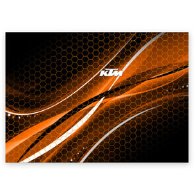 Поздравительная открытка с принтом KTM | КТМ в Белгороде, 100% бумага | плотность бумаги 280 г/м2, матовая, на обратной стороне линовка и место для марки
 | enduro | ktm | moto | moto sport | motocycle | orange | sportmotorcycle | ктм | мото | мото спорт | мотоспорт | оранжевый | спорт мото