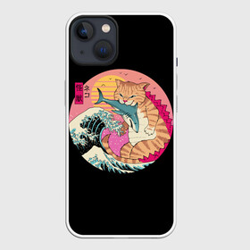 Чехол для iPhone 13 с принтом CATZILLA в Белгороде,  |  | cat | cats | catzilla | godzilla | japan | kaiju | neko | ninja | retro | samurai | shark | wave | yakuza | акула | волна | годзилла | кайдзю | катана | кот | котенок | котзилла | коты | котэ | котята | кошка | неко | ниндзя | ретро | самурай | якудза