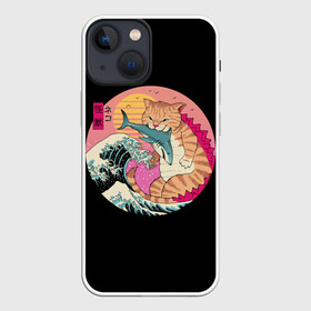 Чехол для iPhone 13 mini с принтом CATZILLA в Белгороде,  |  | cat | cats | catzilla | godzilla | japan | kaiju | neko | ninja | retro | samurai | shark | wave | yakuza | акула | волна | годзилла | кайдзю | катана | кот | котенок | котзилла | коты | котэ | котята | кошка | неко | ниндзя | ретро | самурай | якудза