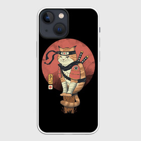 Чехол для iPhone 13 mini с принтом Кот Ниндзя в Белгороде,  |  | cat | cats | japan | ninja | samurai | yakuza | катана | кот | котенок | коты | котэ | котята | кошка | ниндзя | самурай | якудза | япония