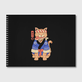 Альбом для рисования с принтом Суши Мастер в Белгороде, 100% бумага
 | матовая бумага, плотность 200 мг. | Тематика изображения на принте: cat | cats | japan | master | ninja | samurai | sushi | yakuza | катана | кот | котенок | коты | котэ | котята | кошка | мастер | ниндзя | самурай | суши | якудза | япония