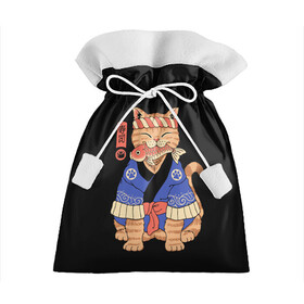 Подарочный 3D мешок с принтом Суши Мастер в Белгороде, 100% полиэстер | Размер: 29*39 см | cat | cats | japan | master | ninja | samurai | sushi | yakuza | катана | кот | котенок | коты | котэ | котята | кошка | мастер | ниндзя | самурай | суши | якудза | япония