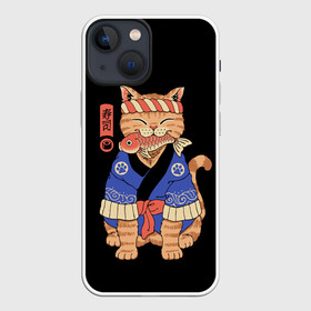 Чехол для iPhone 13 mini с принтом Суши Мастер в Белгороде,  |  | cat | cats | japan | master | ninja | samurai | sushi | yakuza | катана | кот | котенок | коты | котэ | котята | кошка | мастер | ниндзя | самурай | суши | якудза | япония