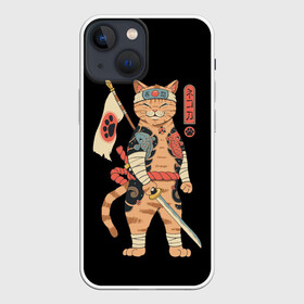 Чехол для iPhone 13 mini с принтом Shogun Cat в Белгороде,  |  | cat | cats | japan | ninja | samurai | shogun | yakuza | катана | кот | котенок | коты | котэ | котята | кошка | ниндзя | самурай | сёгун | якудза | япония