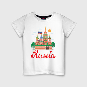 Детская футболка хлопок с принтом Патриот России в Белгороде, 100% хлопок | круглый вырез горловины, полуприлегающий силуэт, длина до линии бедер | люблю свою родину | патриот | патриотизм | преданный отчизне | родина | россия | я люблю россию