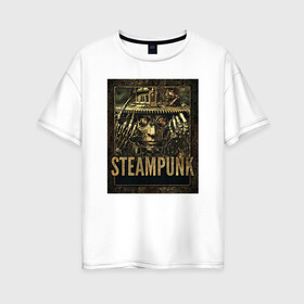 Женская футболка хлопок Oversize с принтом Стимпанк Victorian Futurism в Белгороде, 100% хлопок | свободный крой, круглый ворот, спущенный рукав, длина до линии бедер
 | fantasy | futuristic | metallic | retro | steampunk | викторианский | винтаж | готика | готические | железо | метал | механизм | научная фантастика | ретро | старый | стимпанк | субкультура | фантастика | футуризм