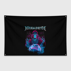 Флаг-баннер с принтом MEGADETH в Белгороде, 100% полиэстер | размер 67 х 109 см, плотность ткани — 95 г/м2; по краям флага есть четыре люверса для крепления | grange | hardcore | megadeth | metal | music | punk | rock | trash | usa | мастейн | мегадес | метал | музыка | панк | рок | трэш