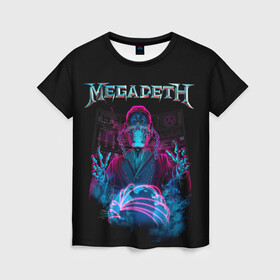 Женская футболка 3D с принтом MEGADETH в Белгороде, 100% полиэфир ( синтетическое хлопкоподобное полотно) | прямой крой, круглый вырез горловины, длина до линии бедер | grange | hardcore | megadeth | metal | music | punk | rock | trash | usa | мастейн | мегадес | метал | музыка | панк | рок | трэш