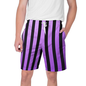 Мужские шорты 3D с принтом Полосатость в Белгороде,  полиэстер 100% | прямой крой, два кармана без застежек по бокам. Мягкая трикотажная резинка на поясе, внутри которой широкие завязки. Длина чуть выше колен | purple | полосы | футбол | хайп | яркий