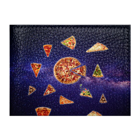 Обложка для студенческого билета с принтом Пицца в космосе в Белгороде, натуральная кожа | Размер: 11*8 см; Печать на всей внешней стороне | meat | pizza | space | youtube | еда | космос | мемы | пицца | психоделика | ютуб