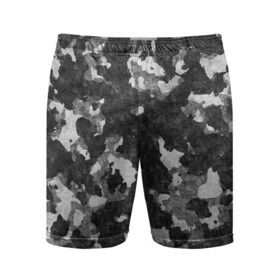 Мужские шорты спортивные с принтом Gray Camouflage в Белгороде,  |  | army | camo | camouflage | military | камуфляж