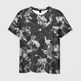Мужская футболка 3D с принтом Gray Camouflage в Белгороде, 100% полиэфир | прямой крой, круглый вырез горловины, длина до линии бедер | army | camo | camouflage | military | камуфляж