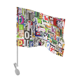 Флаг для автомобиля с принтом АЛФАВИТ в Белгороде, 100% полиэстер | Размер: 30*21 см | алфавит | буквы | молодежное | пестрое | хайп
