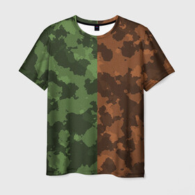 Мужская футболка 3D с принтом Камуфляж в Белгороде, 100% полиэфир | прямой крой, круглый вырез горловины, длина до линии бедер | army | camo | camouflage | dual | камуфляж