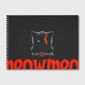 Альбом для рисования с принтом Cat of war в Белгороде, 100% бумага
 | матовая бумага, плотность 200 мг. | cat | gad of war | game | games | god of war | god of wor | атрей | атрэй | бог войны | игра | игры | кот | котёнок | кошки | кратос