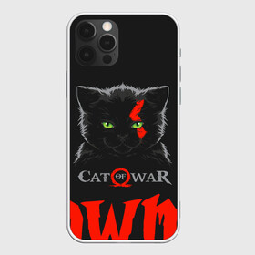 Чехол для iPhone 12 Pro с принтом Cat of war в Белгороде, силикон | область печати: задняя сторона чехла, без боковых панелей | Тематика изображения на принте: cat | gad of war | game | games | god of war | god of wor | атрей | атрэй | бог войны | игра | игры | кот | котёнок | кошки | кратос