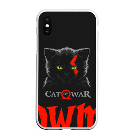 Чехол для iPhone XS Max матовый с принтом Cat of war в Белгороде, Силикон | Область печати: задняя сторона чехла, без боковых панелей | cat | gad of war | game | games | god of war | god of wor | атрей | атрэй | бог войны | игра | игры | кот | котёнок | кошки | кратос