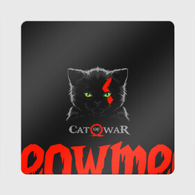 Магнит виниловый Квадрат с принтом Cat of war в Белгороде, полимерный материал с магнитным слоем | размер 9*9 см, закругленные углы | Тематика изображения на принте: cat | gad of war | game | games | god of war | god of wor | атрей | атрэй | бог войны | игра | игры | кот | котёнок | кошки | кратос