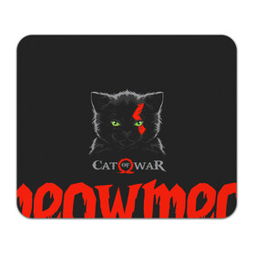 Коврик для мышки прямоугольный с принтом Cat of war в Белгороде, натуральный каучук | размер 230 х 185 мм; запечатка лицевой стороны | cat | gad of war | game | games | god of war | god of wor | атрей | атрэй | бог войны | игра | игры | кот | котёнок | кошки | кратос