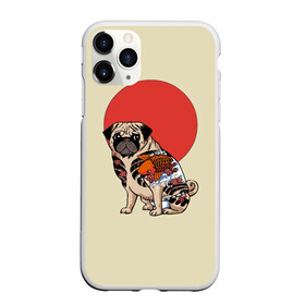 Чехол для iPhone 11 Pro матовый с принтом Мопс в Белгороде, Силикон |  | мопс | мопсик | мопсики | самурай | собака | солнце | тату | япония | японское