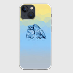 Чехол для iPhone 13 mini с принтом Совиная нежность в Белгороде,  |  | 2021 | color2021 | illuminating | pantone | ultimate grey | yellow | желтый | любовь | природа | путешествия | серый | совы