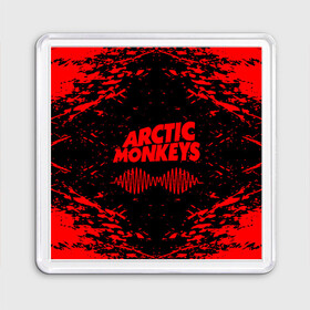 Магнит 55*55 с принтом arctic monkeys в Белгороде, Пластик | Размер: 65*65 мм; Размер печати: 55*55 мм | arctic monkeys | arctic monkeys live | do i wanna know | domino | domino records | full album | lyrics | mardy bum | whyd you only call me when youre high | арктические обезьяны | домино пластинки | полный альбом | тексты песен