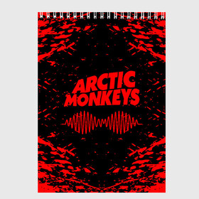 Скетчбук с принтом arctic monkeys в Белгороде, 100% бумага
 | 48 листов, плотность листов — 100 г/м2, плотность картонной обложки — 250 г/м2. Листы скреплены сверху удобной пружинной спиралью | Тематика изображения на принте: arctic monkeys | arctic monkeys live | do i wanna know | domino | domino records | full album | lyrics | mardy bum | whyd you only call me when youre high | арктические обезьяны | домино пластинки | полный альбом | тексты песен
