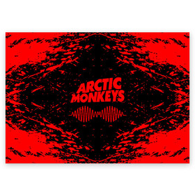 Поздравительная открытка с принтом arctic monkeys в Белгороде, 100% бумага | плотность бумаги 280 г/м2, матовая, на обратной стороне линовка и место для марки
 | Тематика изображения на принте: arctic monkeys | arctic monkeys live | do i wanna know | domino | domino records | full album | lyrics | mardy bum | whyd you only call me when youre high | арктические обезьяны | домино пластинки | полный альбом | тексты песен