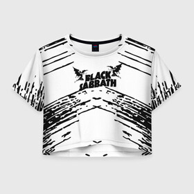 Женская футболка Crop-top 3D с принтом black sabbath в Белгороде, 100% полиэстер | круглая горловина, длина футболки до линии талии, рукава с отворотами | bill ward (musical artist) | black | black sabbath | black sabbath (musical group) | butler | geezer | iommi | osbourne | ozzy | ozzy osbourne | ozzy osbourne (musical artist) | paranoid | sabbath | оззи | осборн | рок | черный шаббат | чудик | шаббат