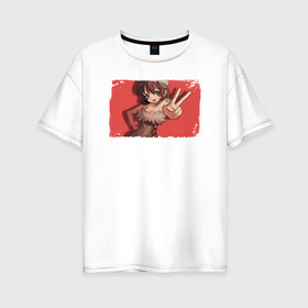 Женская футболка хлопок Oversize с принтом Yuzuriha в Белгороде, 100% хлопок | свободный крой, круглый ворот, спущенный рукав, длина до линии бедер
 | dr. stone | kohaku | senku | taiju | доктор стоун | исигами сэнку | кохаку | сэнку | тайдзю | цукаса
