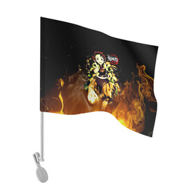 Флаг для автомобиля с принтом Танджиро Камадо в огне в Белгороде, 100% полиэстер | Размер: 30*21 см | demon slayer | kamado | kimetsu no yaiba | nezuko | tanjiro | аниме | гию томиока | зеницу агацума | иноске хашибира | камадо | клинок | корзинная девочка | манга | музан кибуцуджи | незуко | рассекающий демонов | танджиро